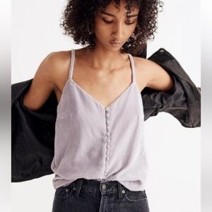 Madewell Purple Velvet Crop Camisole​